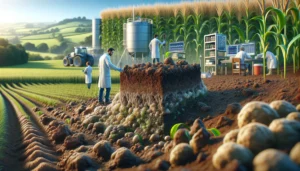 EU Tilth and Soil Science A close up photorealistic illustration showcasing tilth and soil health in Europe. The scene focuses on soil with a fine, crumbly texture, rich in nut (2)